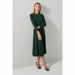 LK Bennett Forest Green Maria Fit And Flare Ecovero™ Dress -LK Bennett Shop unnamed file 737