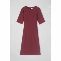 LK Bennett Red Liya Cabernet Lenzing™ Ecovero™ Dress -LK Bennett Shop unnamed file 745