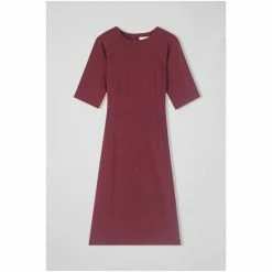 LK Bennett Red Liya Cabernet Lenzing™ Ecovero™ Dress -LK Bennett Shop unnamed file 746