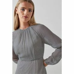 LK Bennett Addison Navy Blue Graphic Print Midi Dress -LK Bennett Shop unnamed file 755