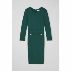 LK Bennett Elina Green Jersey Shift Dress