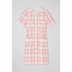 LK Bennett Valentina Pink Check Tweed Dress 8 LK Bennett Valentina Pink Check Tweed Dress -LK Bennett Shop unnamed file 767