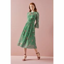 LK Bennett Amanda Green Camelia Print Georgett Midi Dress 3 LK Bennett Amanda Green Camelia Print Georgett Midi Dress -LK Bennett Shop unnamed file 772