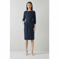 LK Bennett Elia Blue Jersey Shift Dress