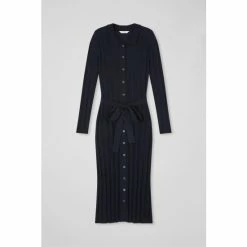 LK Bennett Navy Blue Ali Wool Cotton Ribbed Knit Dress -LK Bennett Shop unnamed file 793