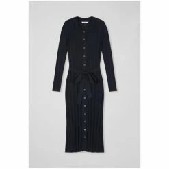 LK Bennett Navy Blue Ali Wool Cotton Ribbed Knit Dress -LK Bennett Shop unnamed file 794
