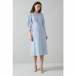 LK Bennett Blue Lemoni Crepe Fit And Flare Dress -LK Bennett Shop unnamed file 797