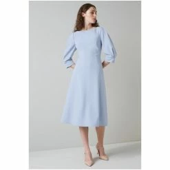 LK Bennett Blue Lemoni Crepe Fit And Flare Dress -LK Bennett Shop unnamed file 799