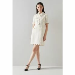 LK Bennett Venetia Cream Tweed Scallop Edge Dress -LK Bennett Shop unnamed file 816