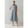LK Bennett Blue Check Shirt Dress