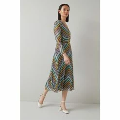 LK Bennett Odelia Yellow Chevron Stripe Silk Dress -LK Bennett Shop unnamed file 840