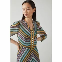 LK Bennett Odelia Yellow Chevron Stripe Silk Dress -LK Bennett Shop unnamed file 842
