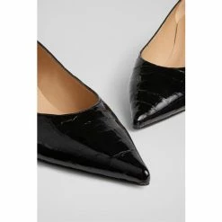 LK Bennett Dakota Croc-Effect Patent Leather Kitten Heel Black Courts -LK Bennett Shop unnamed file 85
