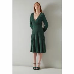 LK Bennett Green Merida Metallised Fibre Rib Knit Wrap Dress 2 LK Bennett Green Merida Metallised Fibre Rib Knit Wrap Dress -LK Bennett Shop unnamed file 862