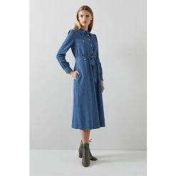 LK Bennett Denim Blue Sisi Cotton TENCEL™ Shirt Dress 2 LK Bennett Denim Blue Sisi Cotton TENCEL™ Shirt Dress -LK Bennett Shop unnamed file 867