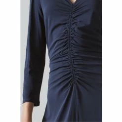 LK Bennett Lottie Blue Ruched Front Midi Dress -LK Bennett Shop unnamed file 876