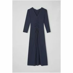 LK Bennett Lottie Blue Ruched Front Midi Dress -LK Bennett Shop unnamed file 878
