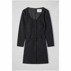 LK Bennett Keeler Crêpe Button-Through Black Dress -LK Bennett Shop unnamed file 889