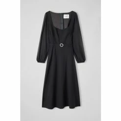 LK Bennett Perdy Black Crepe Sheer Sleeve Dress -LK Bennett Shop unnamed file 893