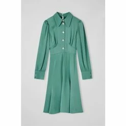 LK Bennett Green Mira Crepe Long Sleeve Tea Dress -LK Bennett Shop unnamed file 903