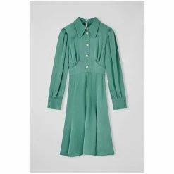 LK Bennett Green Mira Crepe Long Sleeve Tea Dress -LK Bennett Shop unnamed file 904