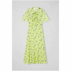 LK Bennett Green Sina Lime Cornflower Print Silk Blend Devoré Dress -LK Bennett Shop unnamed file 909