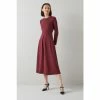 LK Bennett Maria Cabernet Red Fit And Flare Dress