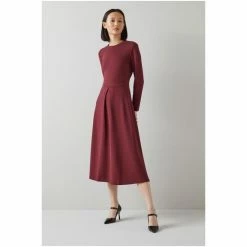 LK Bennett Maria Cabernet Red Fit And Flare Dress -LK Bennett Shop unnamed file 913