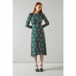 LK Bennett Green Angelica Silk Floral Print Jacquard Clematis Midi Dress 2 LK Bennett Green Angelica Silk Floral Print Jacquard Clematis Midi Dress -LK Bennett Shop unnamed file 916