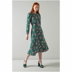 LK Bennett Green Angelica Silk Floral Print Jacquard Clematis Midi Dress 4 LK Bennett Green Angelica Silk Floral Print Jacquard Clematis Midi Dress -LK Bennett Shop unnamed file 918