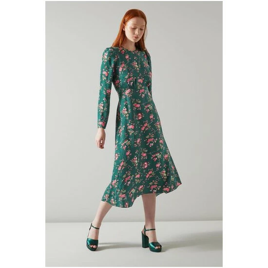 unnamed-file-918.jpg LK Bennett Green Angelica Silk Floral Print Jacquard Clematis Midi Dress -LK Bennett Shop unnamed file 918