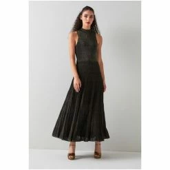 LK Bennett Scott Black Knit Pleated Dress -LK Bennett Shop unnamed file 923
