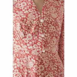 LK Bennett Red Flo Marguerite Print Contrast Collar Silk Dress -LK Bennett Shop unnamed file 931