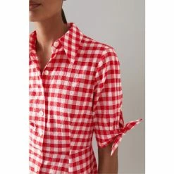 LK Bennett Saffron Red/White Check Shirt Dress -LK Bennett Shop unnamed file 949