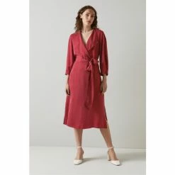 LK Bennett Red Iris Fluid Midi Dress
