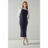 LK Bennett Navy Blue Bergen Merino Blend Colourblock Jumper Dress