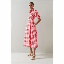 LK Bennett Red Check Summer Shirt Dress -LK Bennett Shop unnamed file 984
