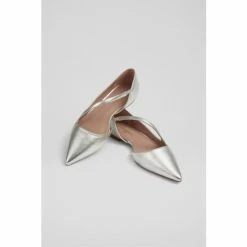 LK Bennett Silver Pandora Leather Asymmetric Strap Flats -LK Bennett Shop unnamed file 99