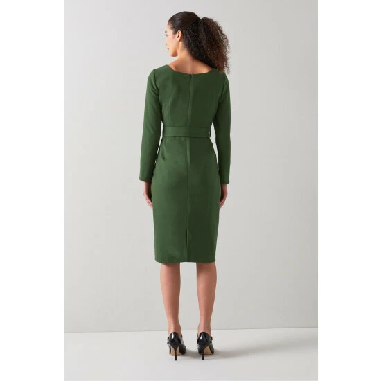 unnamed-file-997.jpg LK Bennett Green Carrington Recycled Polyester Blend Square Neck Dress -LK Bennett Shop unnamed file 997